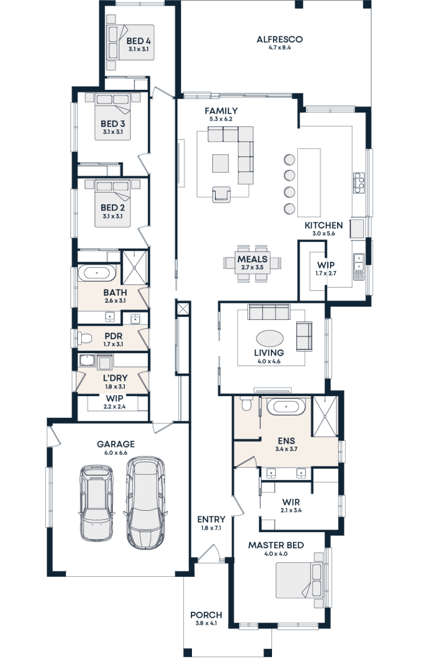 Serena 36 floorplan